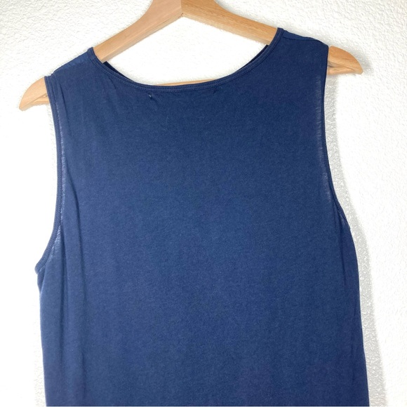 Michael Stars Silk Dress Sandwashed Sleeveless Muscle Tank Navy OS Fits All - Picture 11 of 16